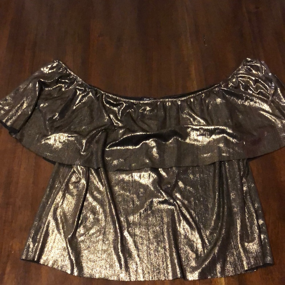 Rue 21 Gold Off the Shoulder Top